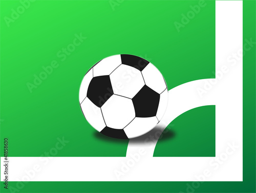 illustration of soccer ball a corner of field