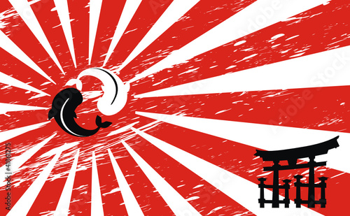 background japanese koi fish in vector format