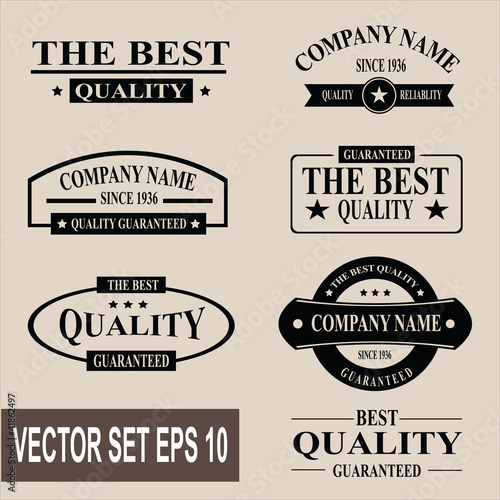 Vector set of vintage quality garanteed labels