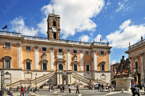 Fototapeta Naklejka Na Ścianę i Meble -  Roma, Piazza del Campidoglio - Statua Marco Aurelio