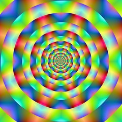 Fototapete Psychedelisch Psychedelische Ringe konzentrische Kreise  © Objowl