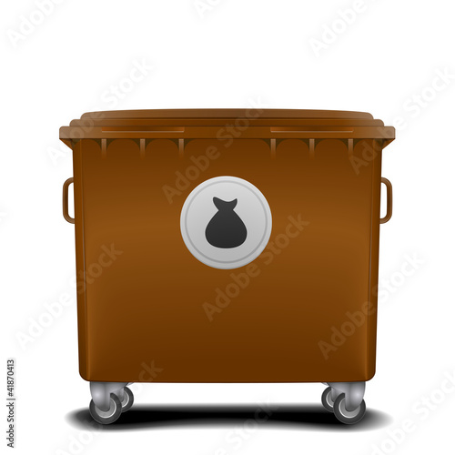 brown recycling bin