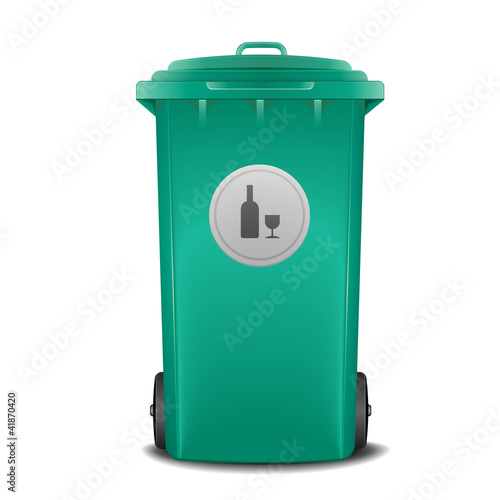 green recycling bin
