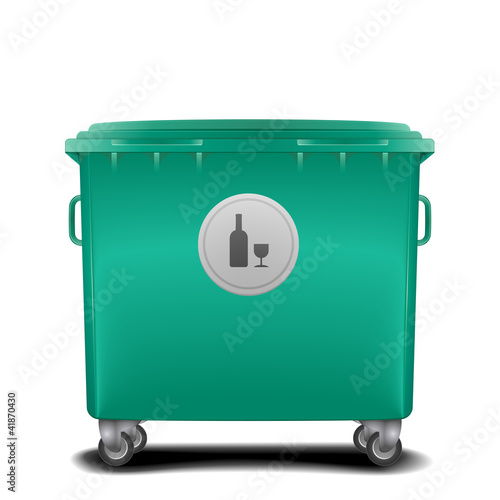 green recycling bin
