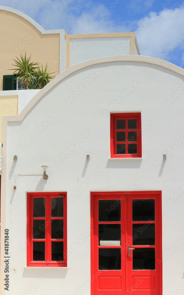 Facade of a house, Santorini, Greece
