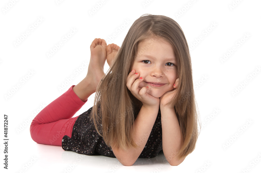 Cute smiling girl at the age of five Cute smiling girl at the age of five