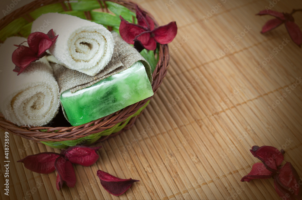 Soap and towel Soap and towel