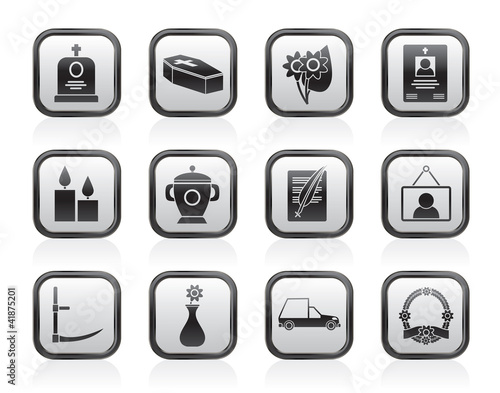 funeral and burial icons - vector icon set