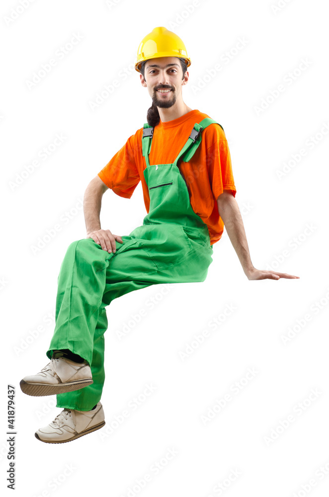 Construction worker isolated on the white Construction worker isolated on the white
