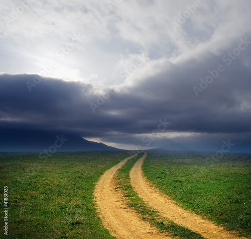 Road in field