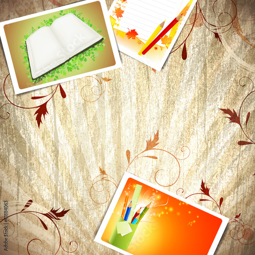 Vintage wooden education background