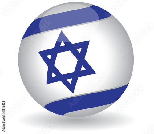 Israeli Flag globe.Vector