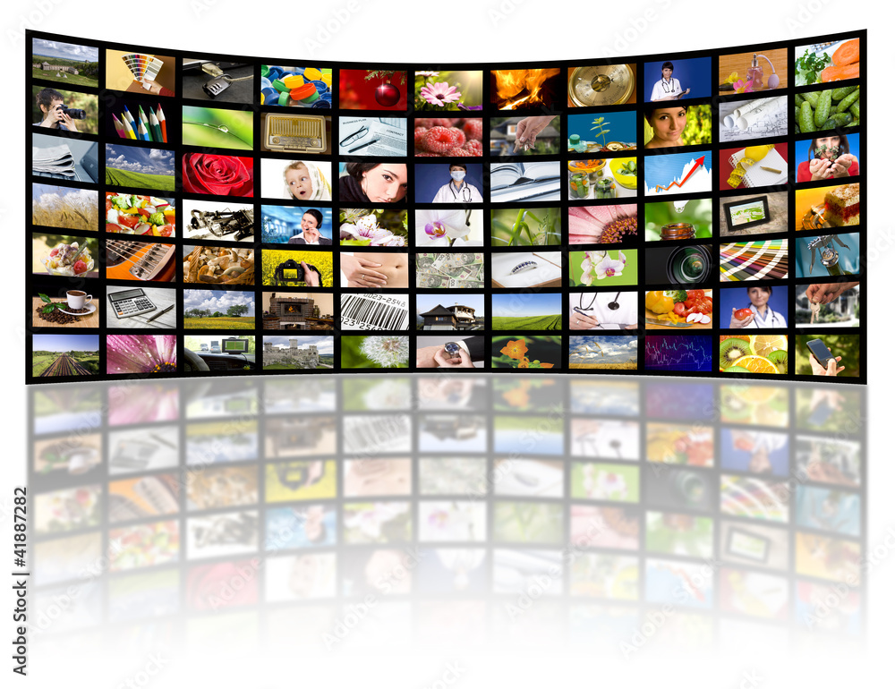 Television production concept. TV movie panels Television production concept. TV movie panels