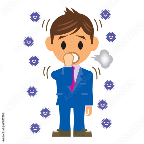 ビジネスマン イラスト ウイルス 感染