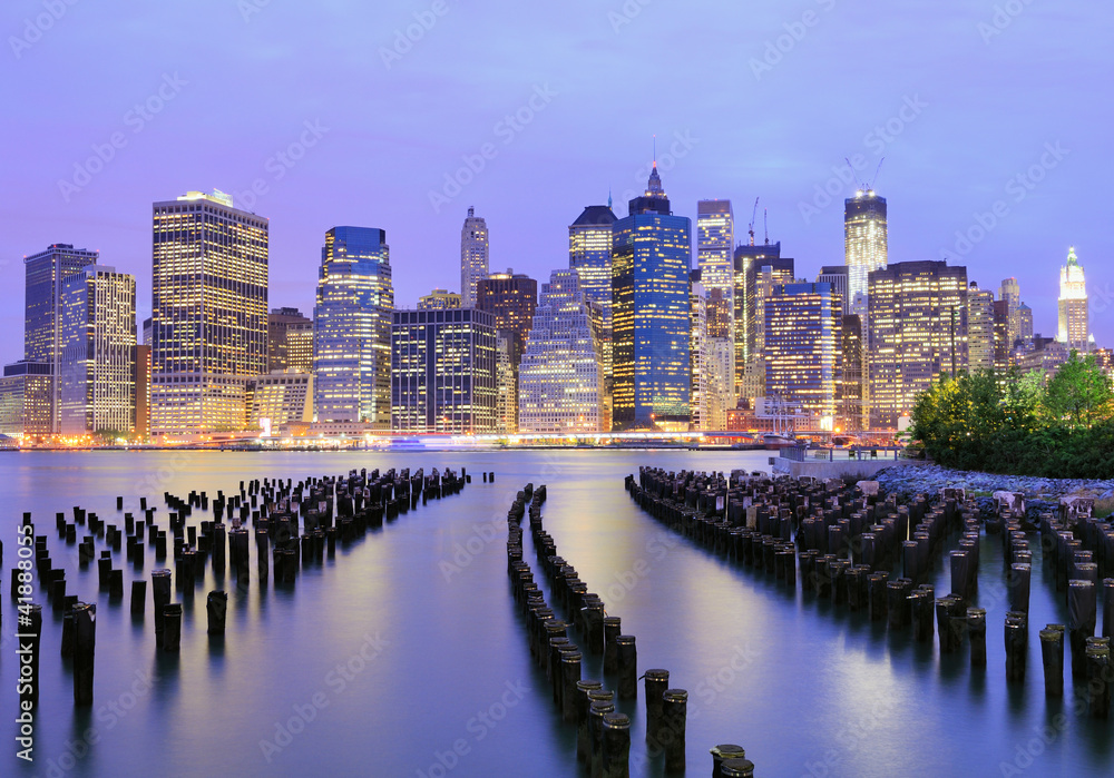 Fototapeta premium New York City FInancial District Skyline z całej East River