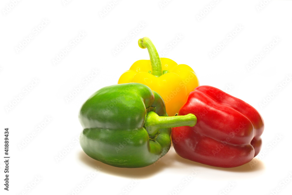 Color paprika (pepper) isolated on a white background Color paprika (pepper) isolated on a white background