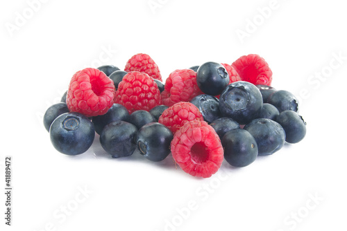 Blueberries and raspberries