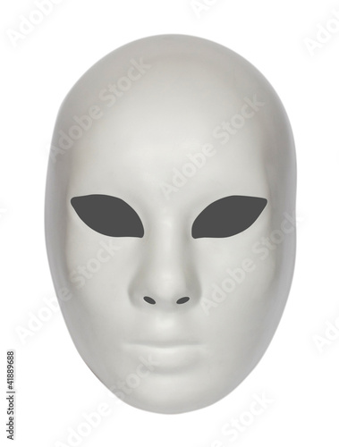 White dramatic theater Mask isolated on white background