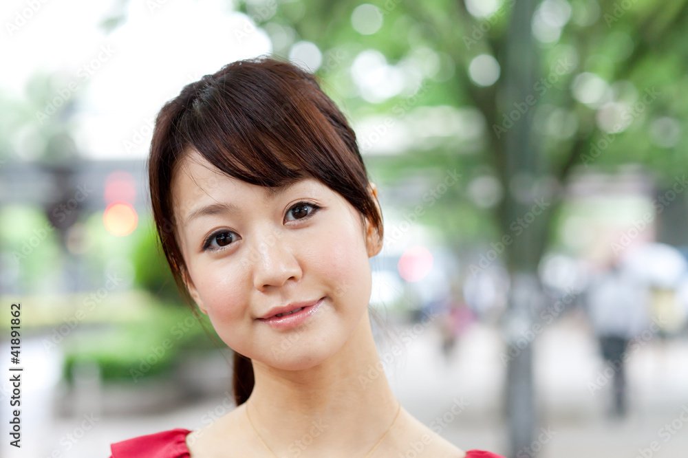 Beautiful young woman. Portrait of asian woman.