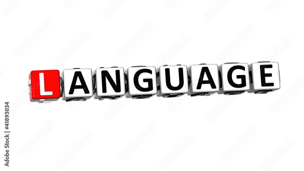 3D Learn Language Crossword on white background 3D Learn Language Crossword on white background