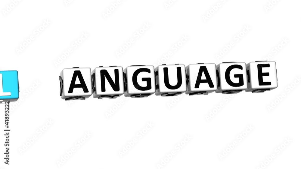 3D Learn Language Crossword on white background 3D Learn Language Crossword on white background