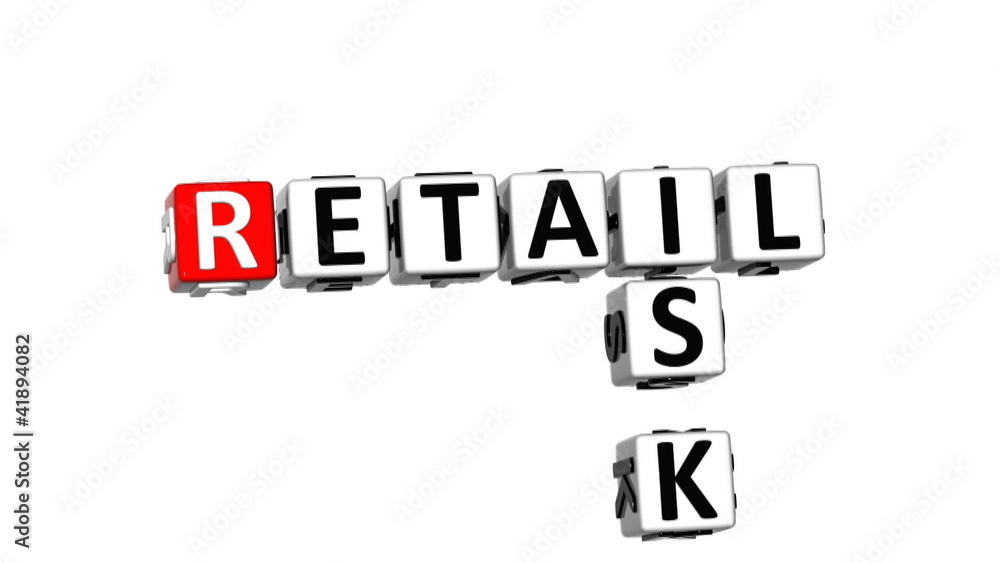 3D Retail Risk Crossword on white background 3D Retail Risk Crossword on white background