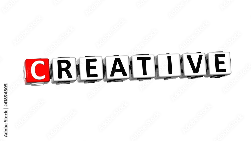 3D Creative Ideas Crossword on white background 3D Creative Ideas Crossword on white background