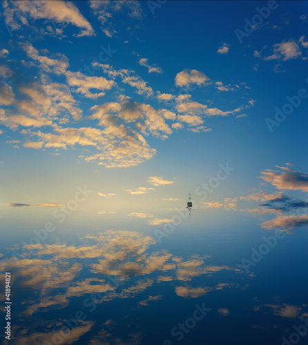 cloud sky mirror in sea