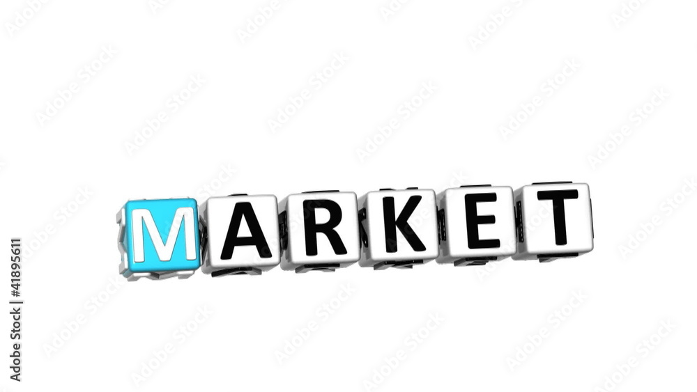 3D Idea Market Crossword on white background 3D Idea Market Crossword on white background