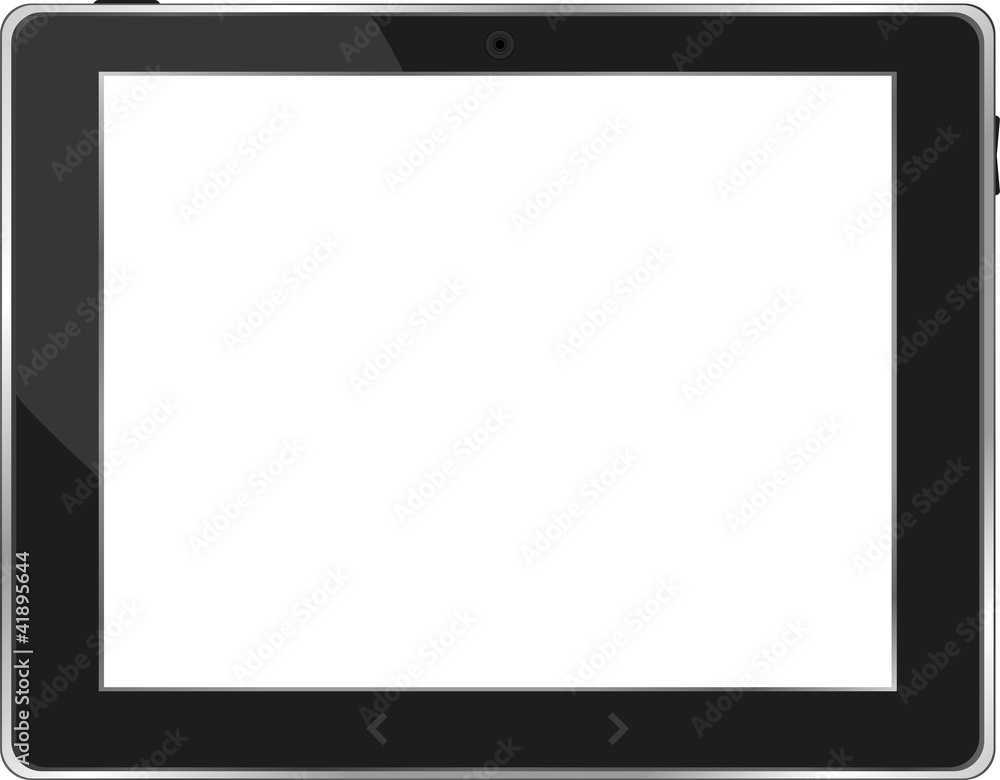Black vector tablet pc with white screen Black vector tablet pc with white screen