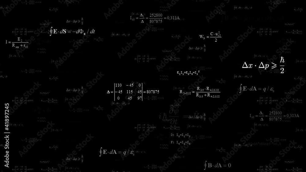 Scientific background with different mathematical formulas. Loop Scientific background with different mathematical formulas. Loop