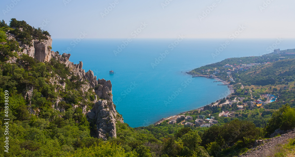 Panoramic image of Black Sea