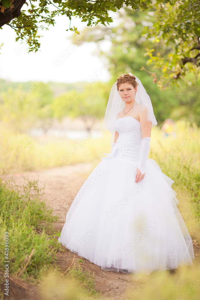 beautiful bride on the nature