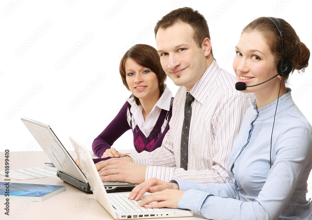 A business team working A business team working