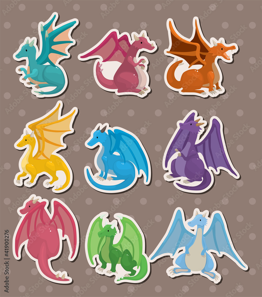 Fototapeta fire dragon stickers