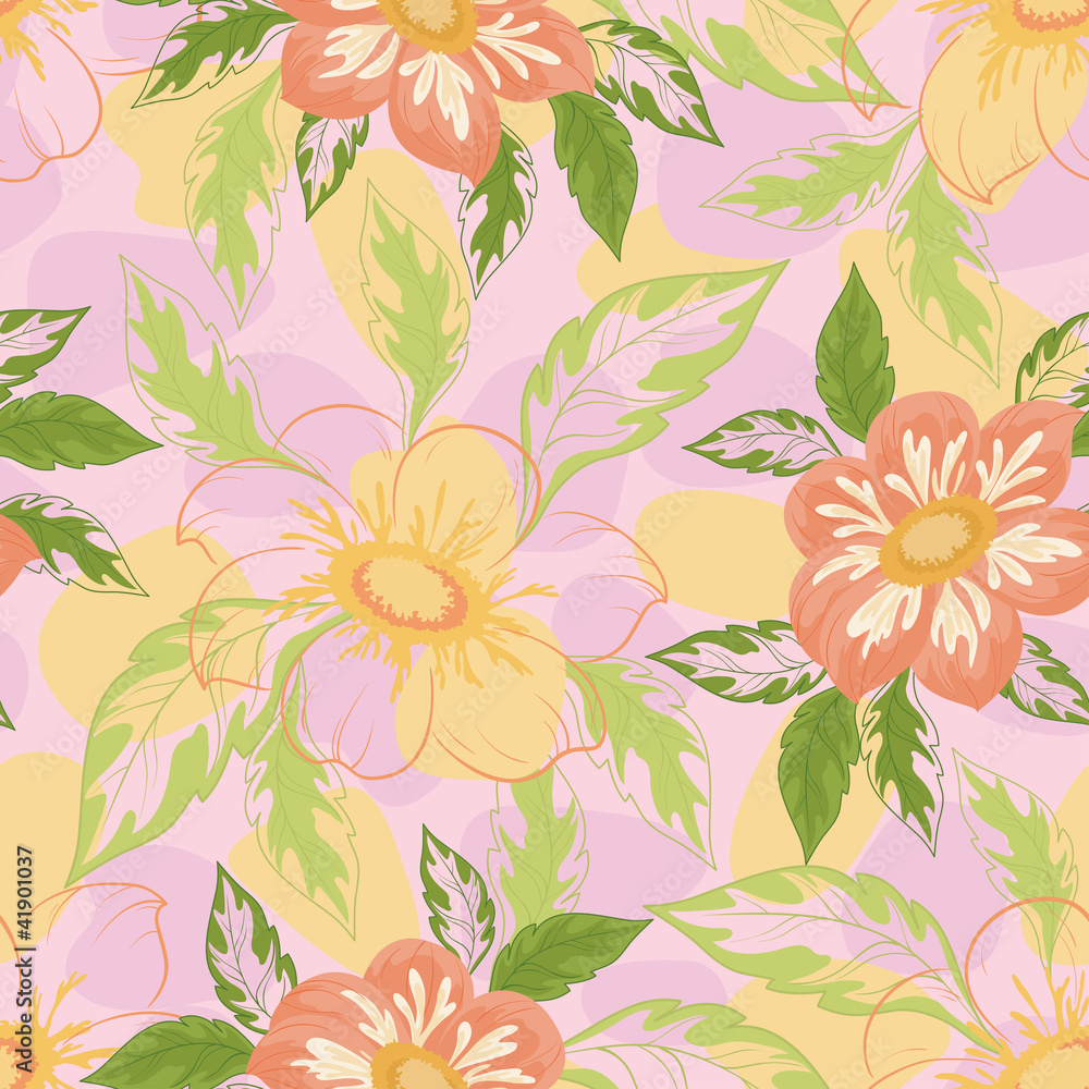 Seamless background with flowers dahlia Seamless background with flowers dahlia