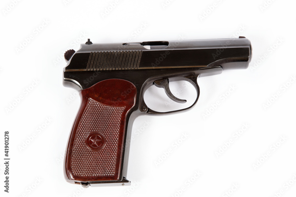 makarov system pistol isolated on white background