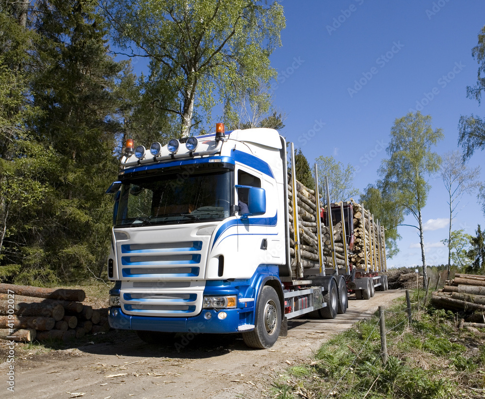 Truck with timber