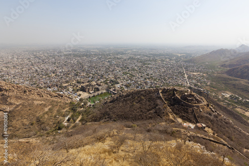 City view from Bala Quila (Alwar Fort), Alwar, Rajasthan, India photo