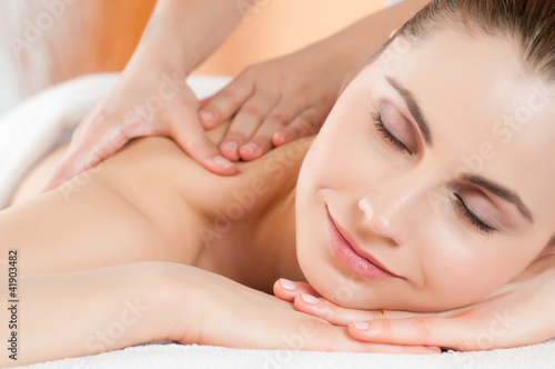 Smiling woman massage
