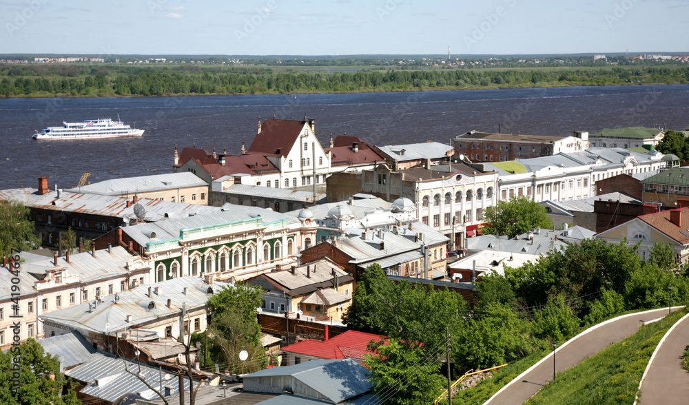 Fototapeta premium Spring view oldest part Nizhny Novgorod Russia