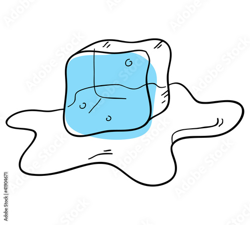 Vector ice cube is isolated on a white background