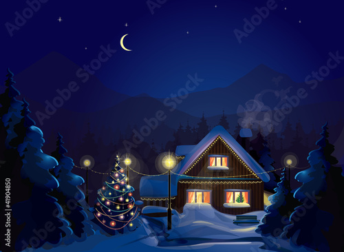 Vector of winter landscape.