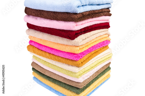 towels on white background