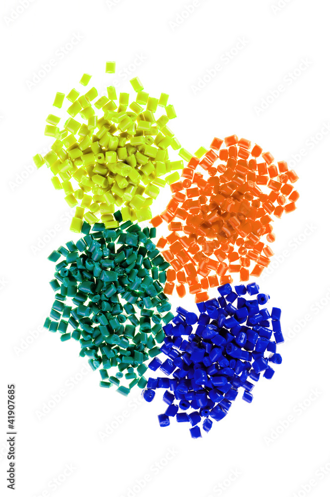 Pile of colorful plastic polymer