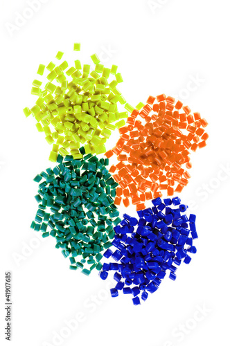 Pile of colorful plastic polymer