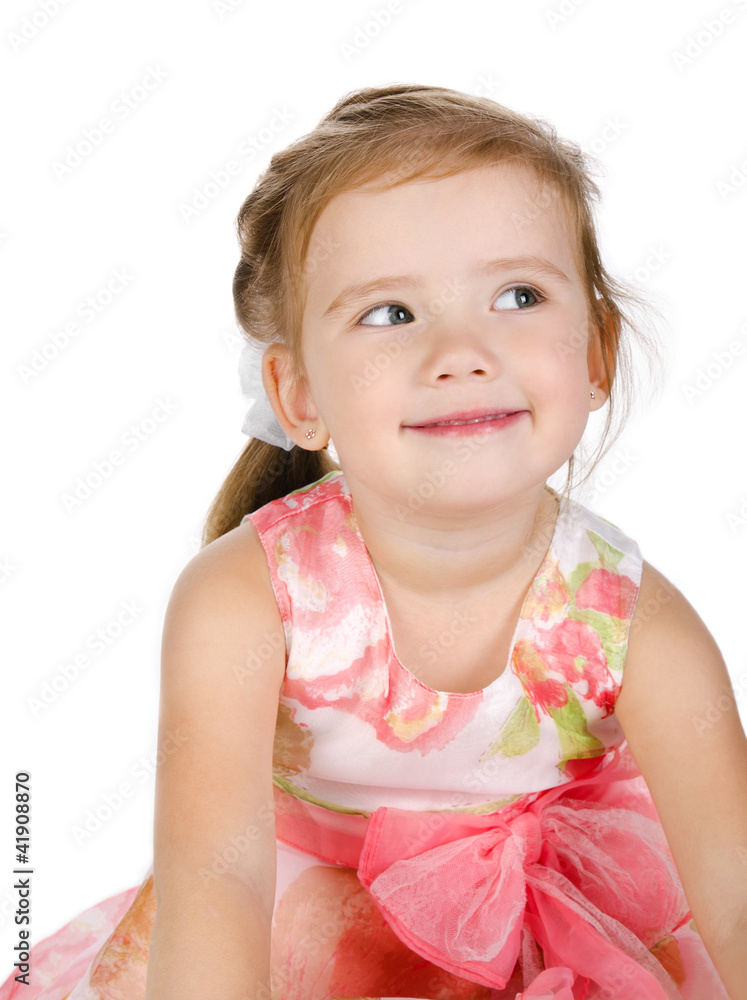 Portrait of cute smiling little girl in dress Portrait of cute smiling little girl in dress