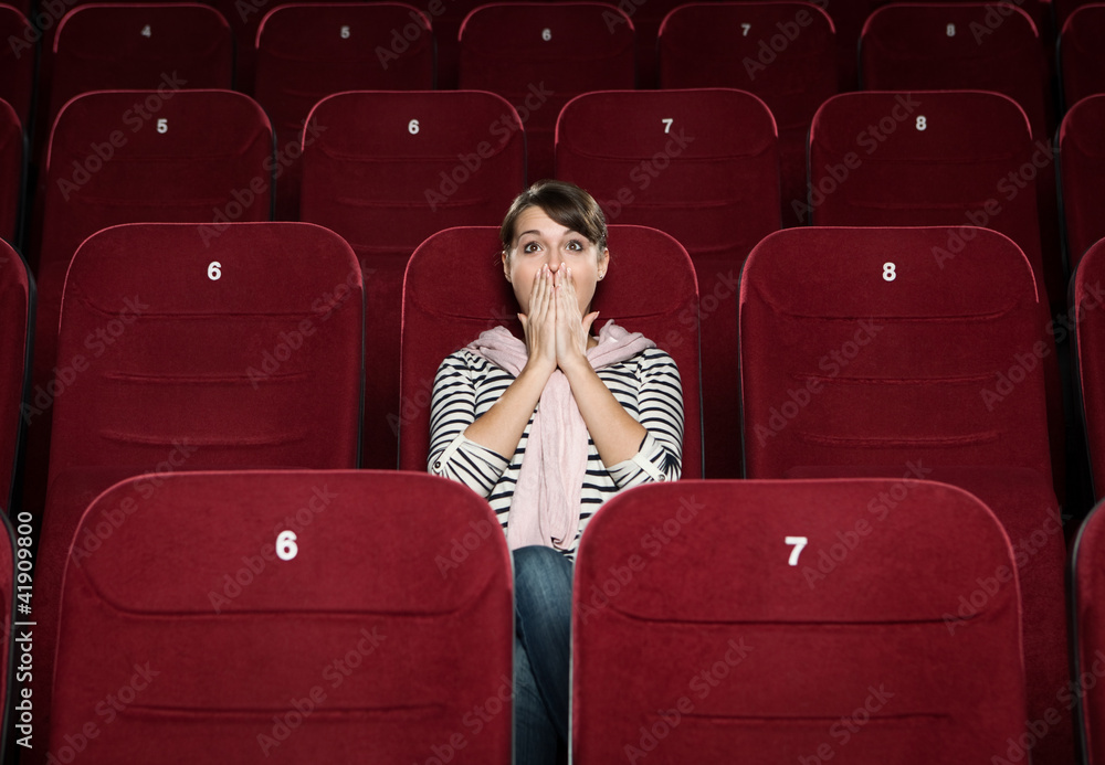 Fototapeta premium Horrified woman