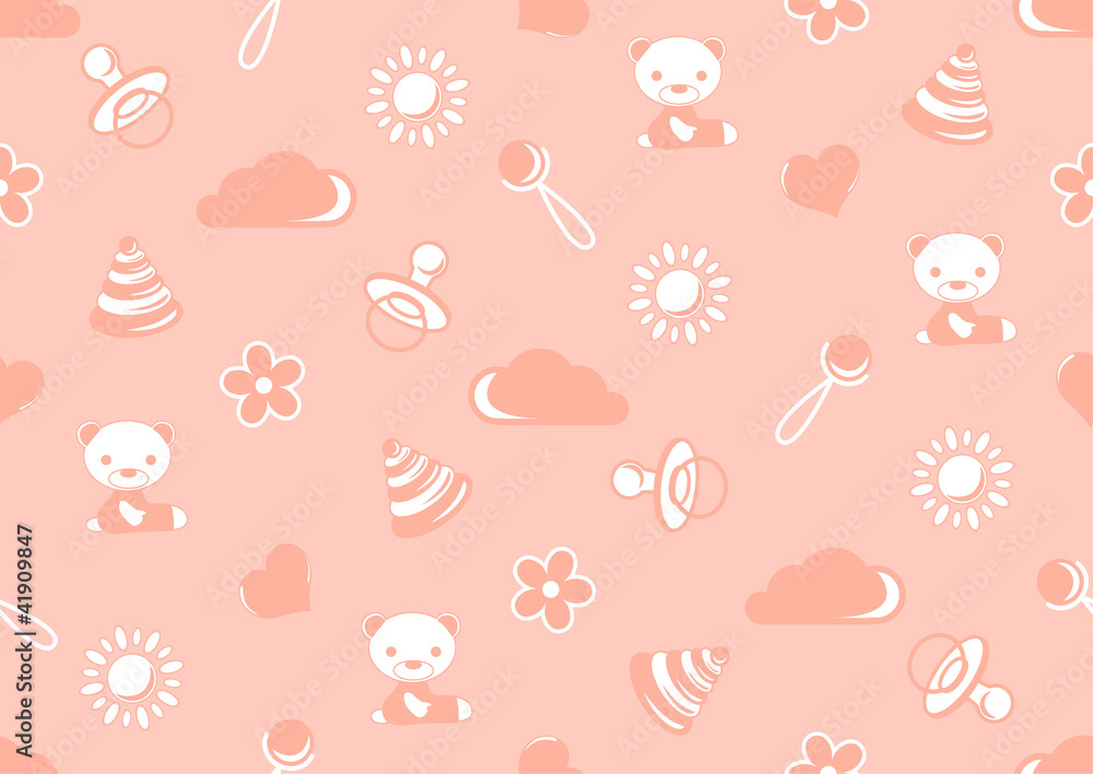 seamless pattern of pink color with the theme of childhood seamless pattern of pink color with the theme of childhood