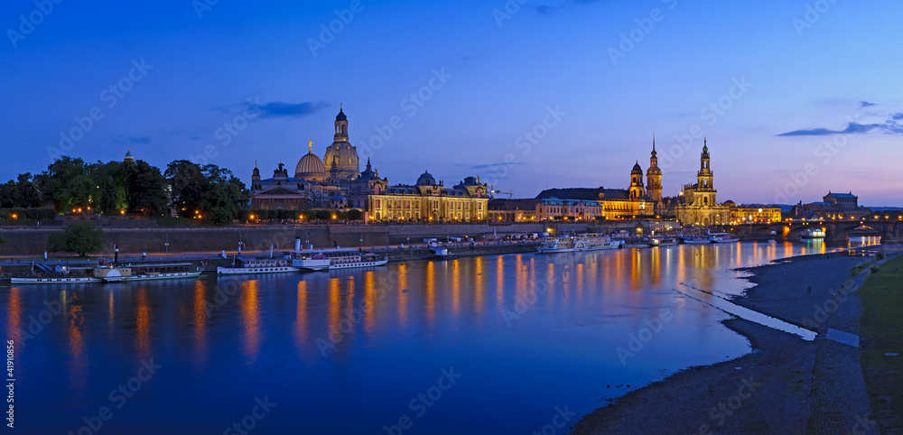 Panorama Dresden at twilight